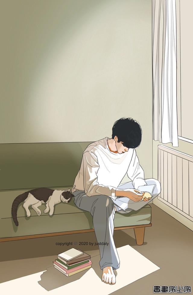 「一个人的时候」温柔治愈系头像插画背景图-4.jpg