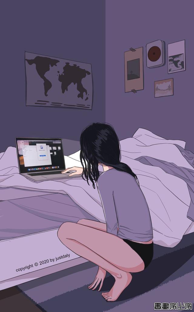 「一个人的时候」温柔治愈系头像插画背景图-12.jpg