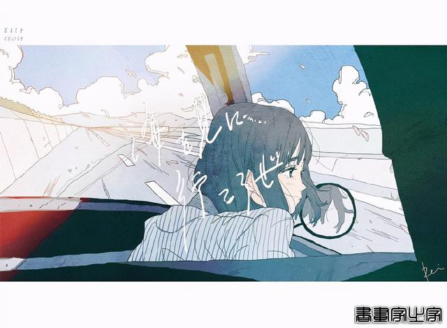 蓝色小清新插画，这画风太喜欢了，rainnu Twi作品-5.jpg
