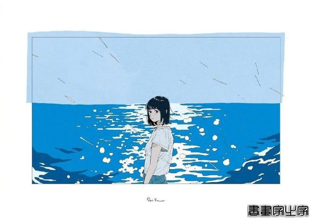 蓝色小清新插画，这画风太喜欢了，rainnu Twi作品-7.jpg