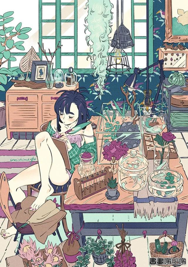 「插画欣赏」甜甜复古风日常and甜甜的少女-5.jpg