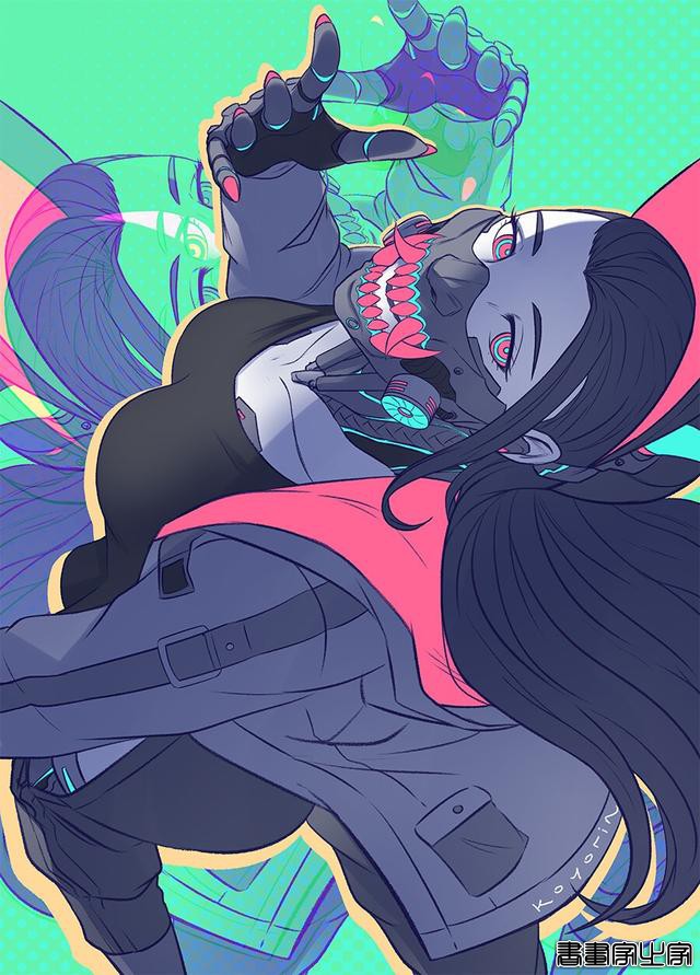 日系机械鬼面插画和艳丽的配色十分吸引眼球，简直太酷了！?-8.jpg