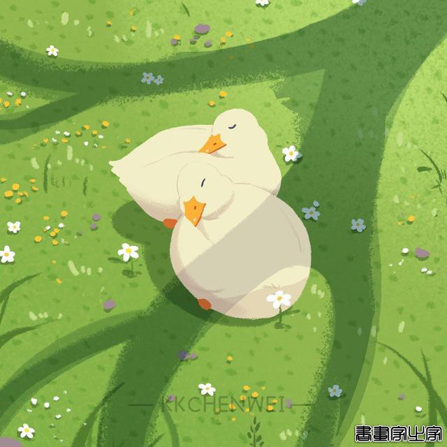 朋友圈背景图 | 超级治愈的加油鸭插画-8.jpg
