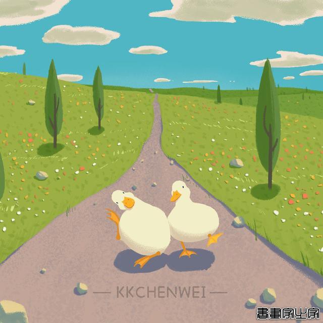 朋友圈背景图 | 超级治愈的加油鸭插画-11.jpg