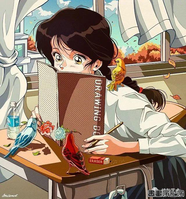 有怀旧青春气息的少女插画-18.jpg