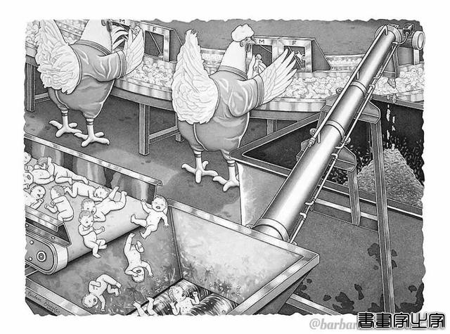 16幅人与动物互换角色的插画，画面多残忍，人类就该有多恐惧-6.jpg