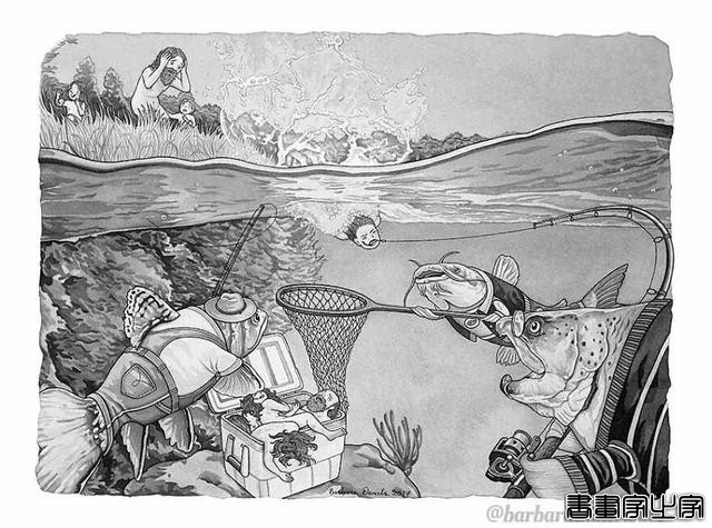 16幅人与动物互换角色的插画，画面多残忍，人类就该有多恐惧-15.jpg