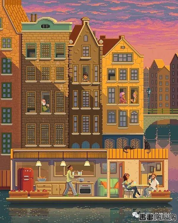插画丨超酷的像素插图，童话般的欧式古典的建筑表达，带你走进像素帝国-12.jpg