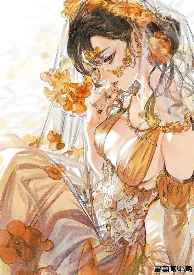 插画欣赏｜美轮美奂的花卉少女插画-9.jpg