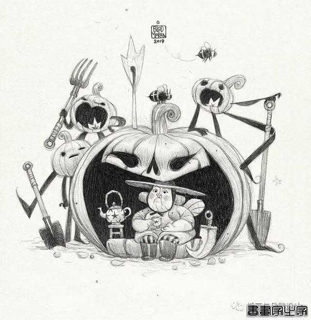 插画丨奇趣夸张的素描角色设计作品，功底十分了得，很适合拿来临摹-24.jpg