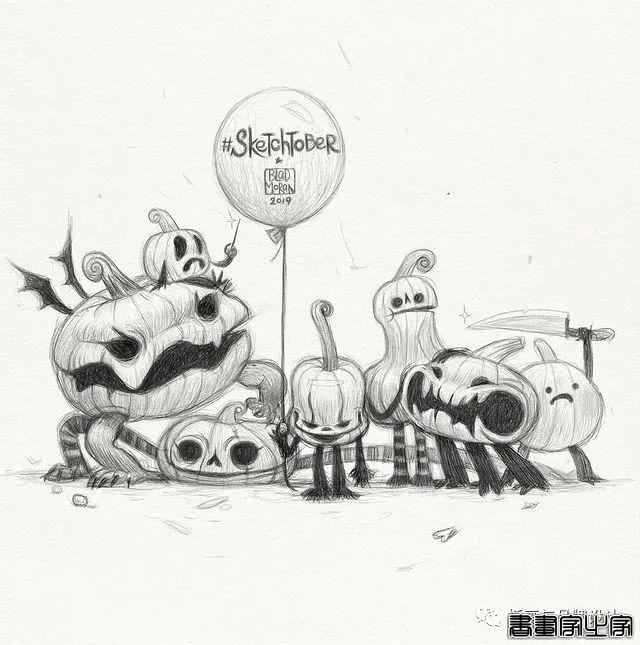 插画丨奇趣夸张的素描角色设计作品，功底十分了得，很适合拿来临摹-25.jpg