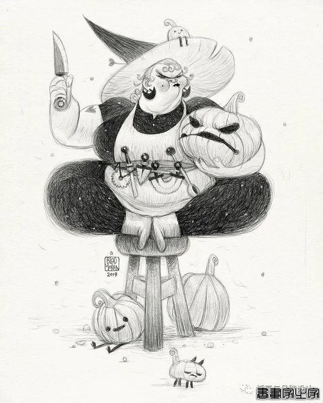 插画丨奇趣夸张的素描角色设计作品，功底十分了得，很适合拿来临摹-27.jpg