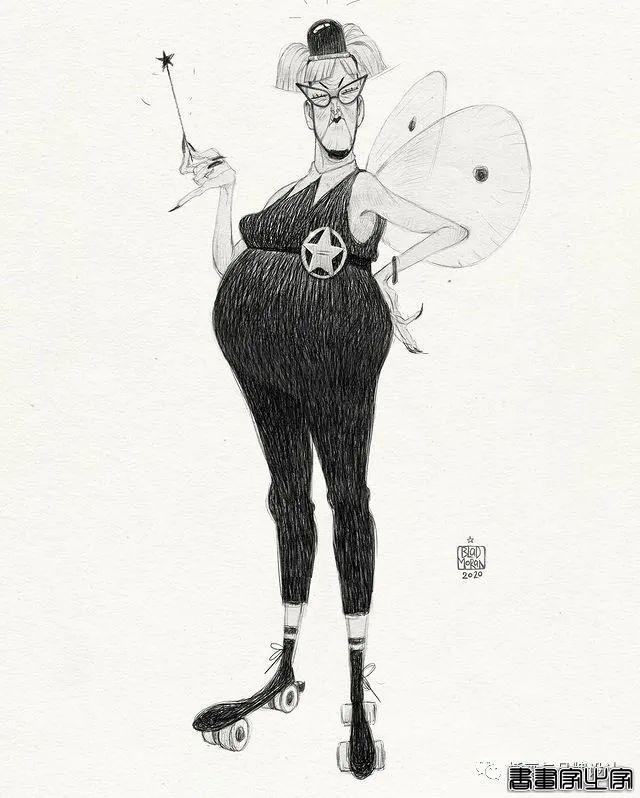 插画丨奇趣夸张的素描角色设计作品，功底十分了得，很适合拿来临摹-33.jpg