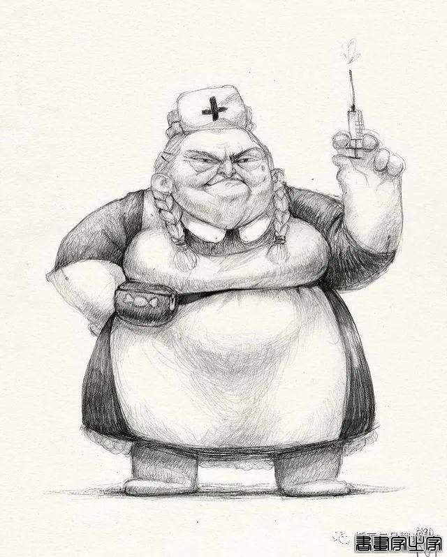 插画丨奇趣夸张的素描角色设计作品，功底十分了得，很适合拿来临摹-40.jpg