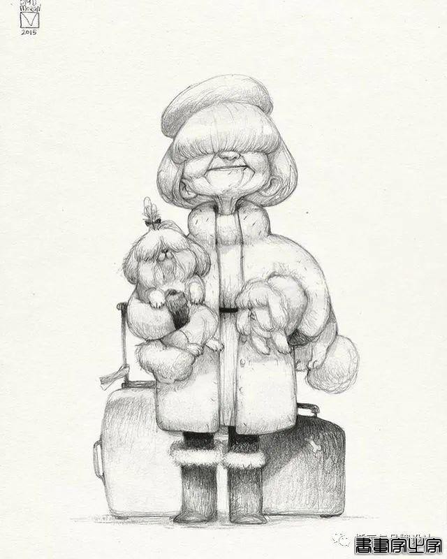 插画丨奇趣夸张的素描角色设计作品，功底十分了得，很适合拿来临摹-38.jpg