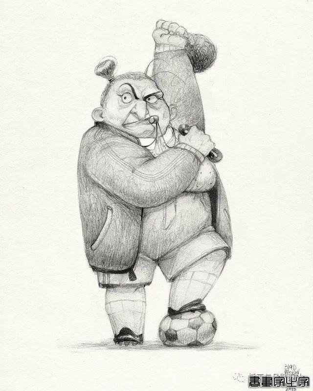 插画丨奇趣夸张的素描角色设计作品，功底十分了得，很适合拿来临摹-44.jpg