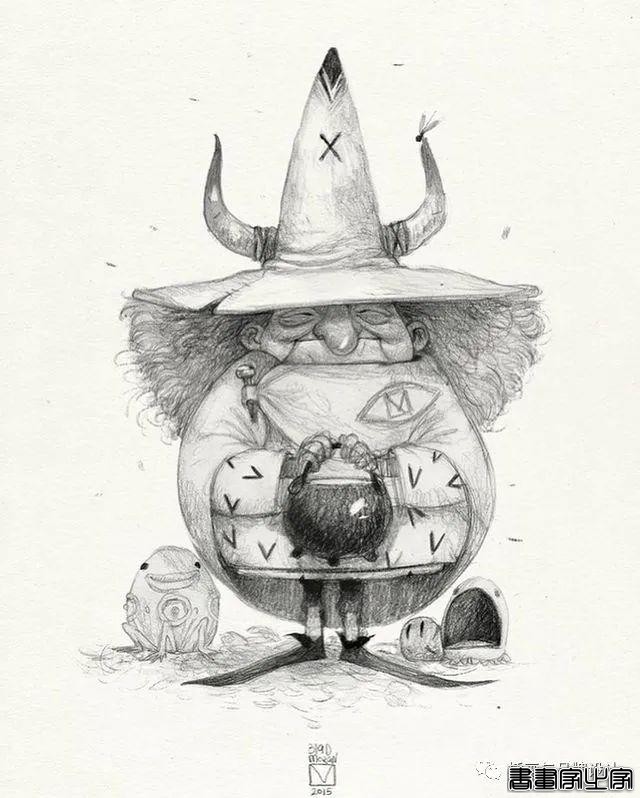 插画丨奇趣夸张的素描角色设计作品，功底十分了得，很适合拿来临摹-41.jpg