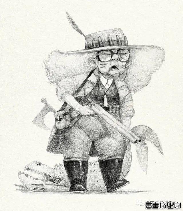 插画丨奇趣夸张的素描角色设计作品，功底十分了得，很适合拿来临摹-47.jpg
