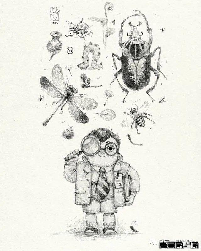 插画丨奇趣夸张的素描角色设计作品，功底十分了得，很适合拿来临摹-45.jpg
