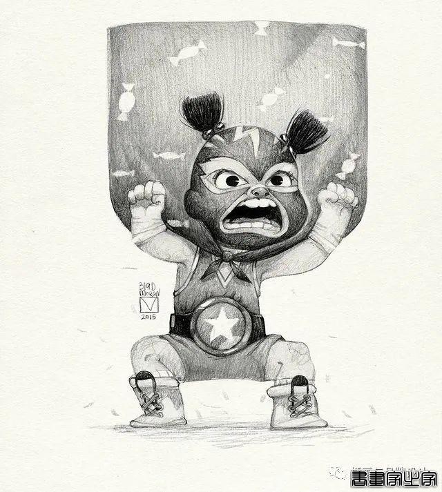 插画丨奇趣夸张的素描角色设计作品，功底十分了得，很适合拿来临摹-49.jpg