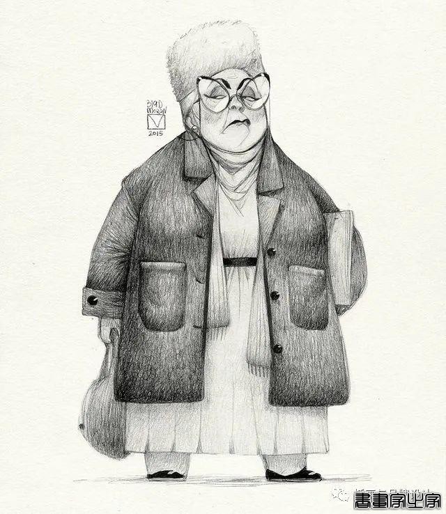 插画丨奇趣夸张的素描角色设计作品，功底十分了得，很适合拿来临摹-53.jpg