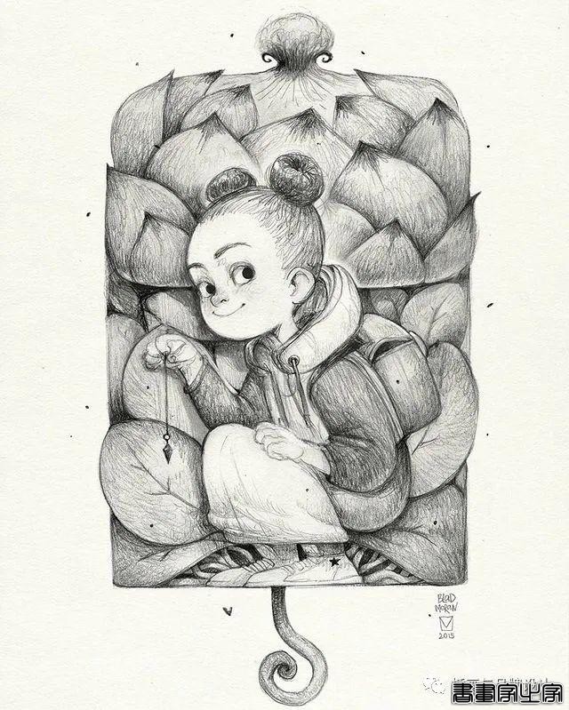 插画丨奇趣夸张的素描角色设计作品，功底十分了得，很适合拿来临摹-54.jpg
