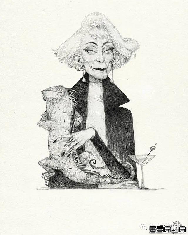 插画丨奇趣夸张的素描角色设计作品，功底十分了得，很适合拿来临摹-55.jpg