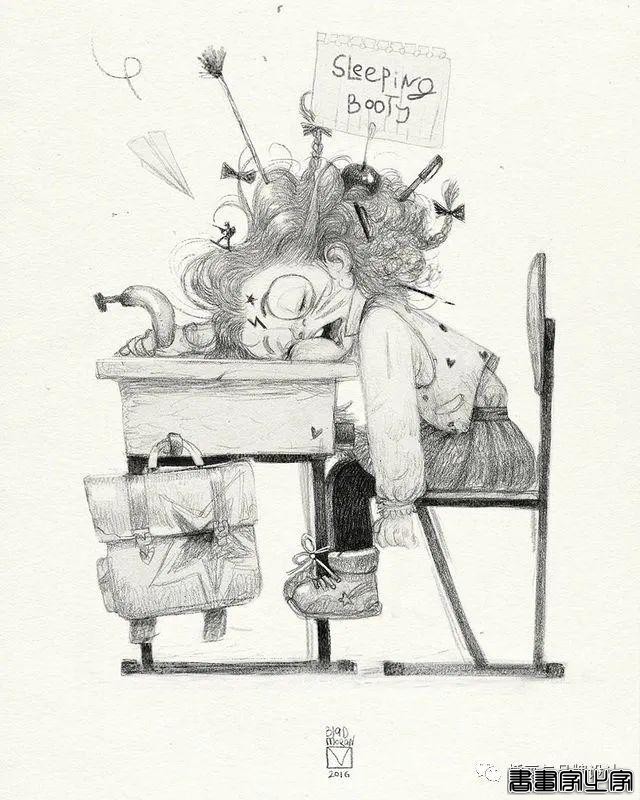 插画丨奇趣夸张的素描角色设计作品，功底十分了得，很适合拿来临摹-60.jpg