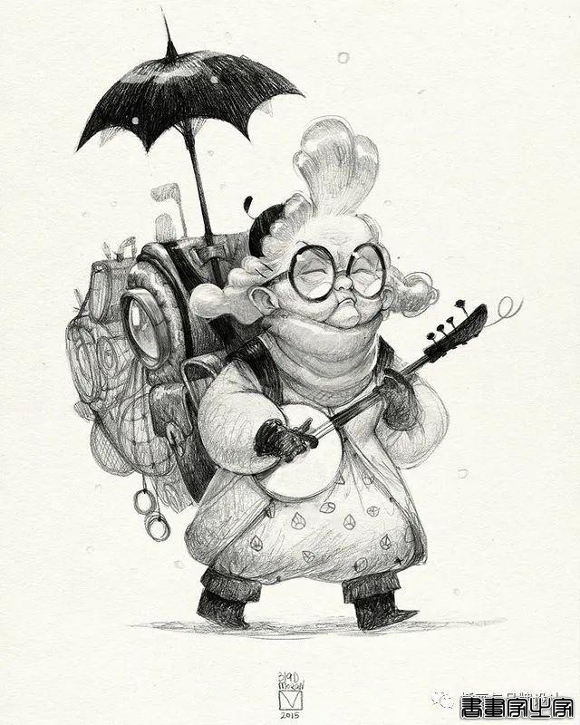 插画丨奇趣夸张的素描角色设计作品，功底十分了得，很适合拿来临摹-59.jpg
