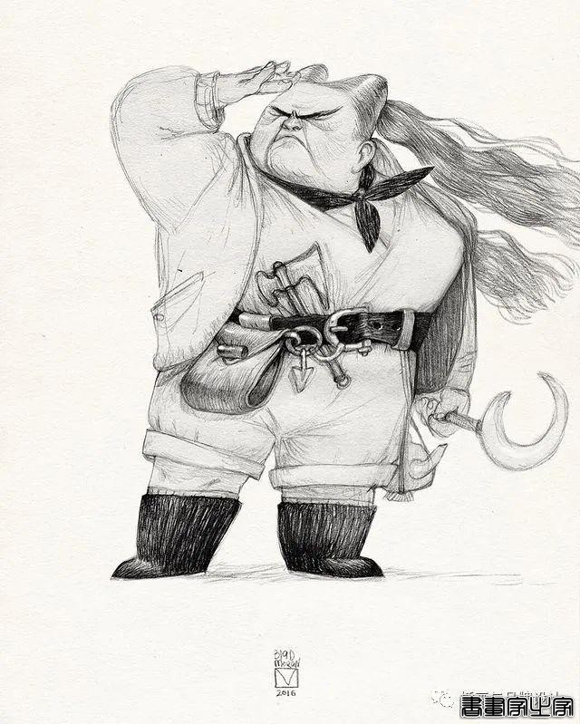 插画丨奇趣夸张的素描角色设计作品，功底十分了得，很适合拿来临摹-62.jpg
