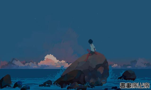 「插画」蓝色系背景唯美插画-9.jpg