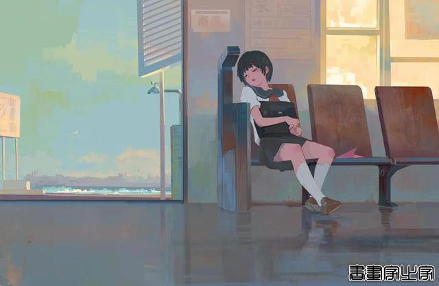 「插画」蓝色系背景唯美插画-6.jpg