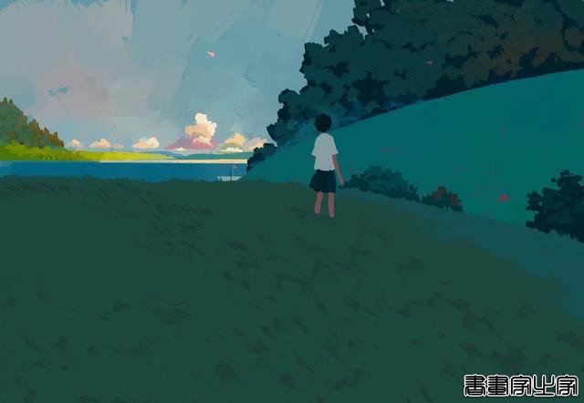 「插画」蓝色系背景唯美插画-12.jpg