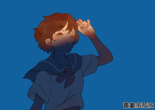 「插画」蓝色系背景唯美插画-14.jpg