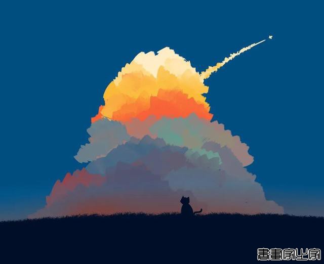 「插画」蓝色系背景唯美插画-17.jpg