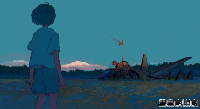 「插画」蓝色系背景唯美插画-16.jpg