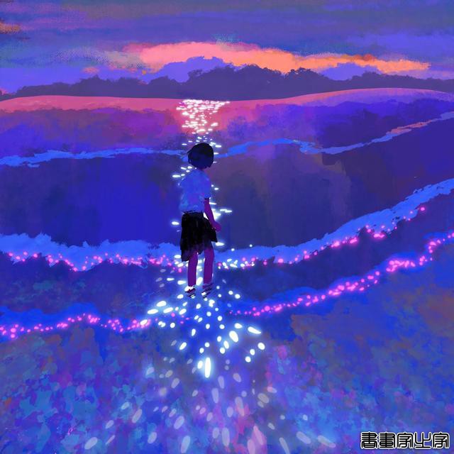 「插画」蓝色系背景唯美插画-23.jpg