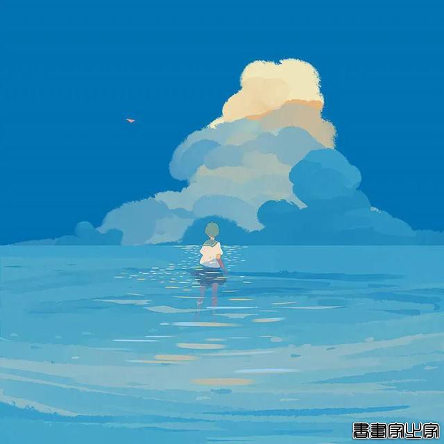 「插画」蓝色系背景唯美插画-29.jpg