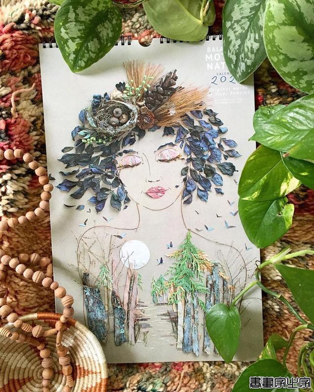 艺术 | 花朵，叶子和树枝制作的唯美插画-5.jpg