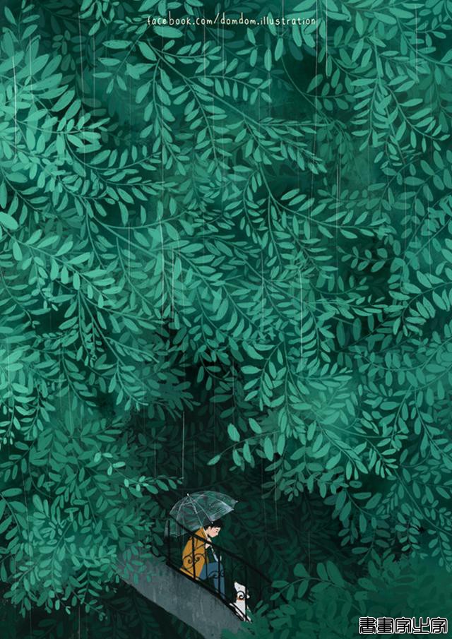 温馨的插画，行走在树林间，Guille Rancel作品-8.jpg