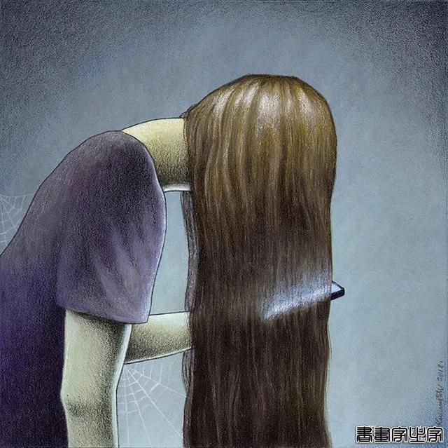这组插画深刻讽刺了7种社会现状，第6幅画了个“现代女鬼”-6.jpg