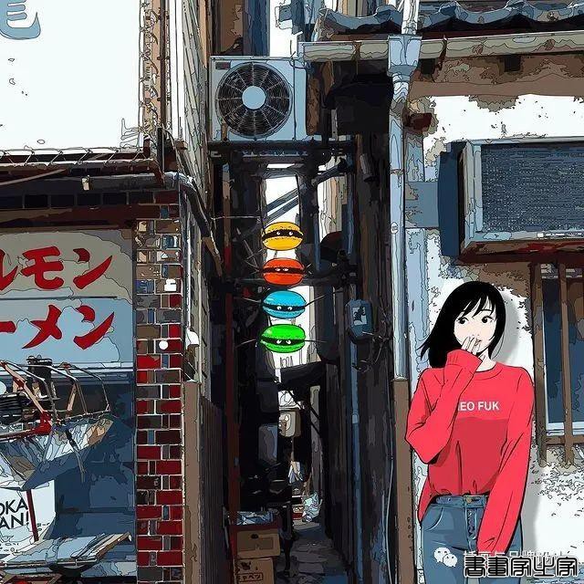 插画丨街头嘻哈少女的潮牌街拍，干净的笔触明亮的色调，每个场景都太有感觉了-13.jpg