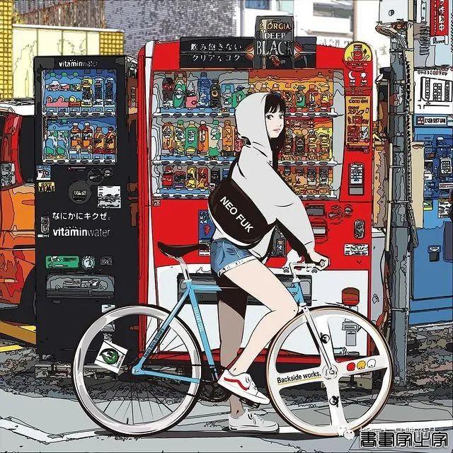 插画丨街头嘻哈少女的潮牌街拍，干净的笔触明亮的色调，每个场景都太有感觉了-18.jpg