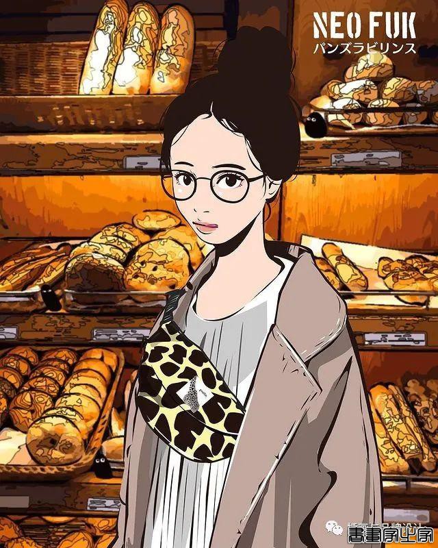 插画丨街头嘻哈少女的潮牌街拍，干净的笔触明亮的色调，每个场景都太有感觉了-20.jpg