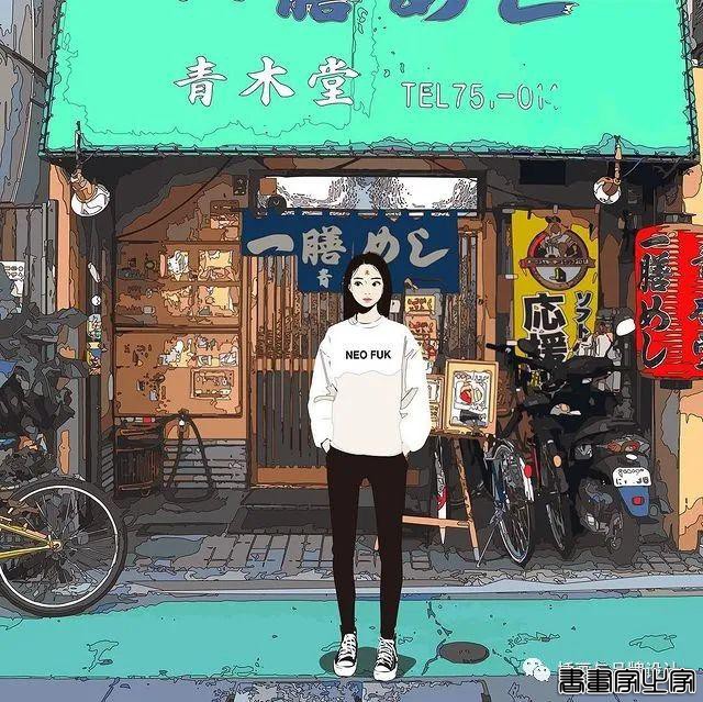 插画丨街头嘻哈少女的潮牌街拍，干净的笔触明亮的色调，每个场景都太有感觉了-21.jpg