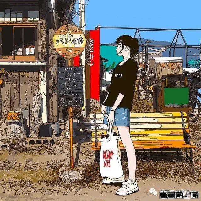插画丨街头嘻哈少女的潮牌街拍，干净的笔触明亮的色调，每个场景都太有感觉了-23.jpg