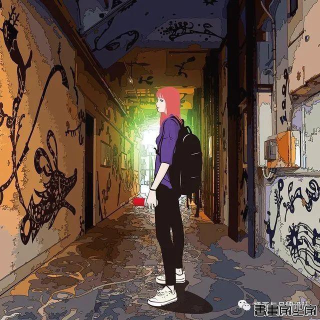 插画丨街头嘻哈少女的潮牌街拍，干净的笔触明亮的色调，每个场景都太有感觉了-27.jpg