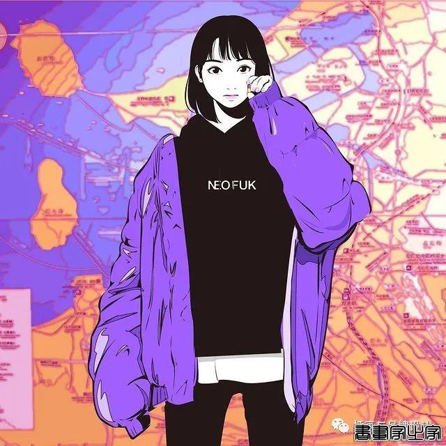 插画丨街头嘻哈少女的潮牌街拍，干净的笔触明亮的色调，每个场景都太有感觉了-35.jpg