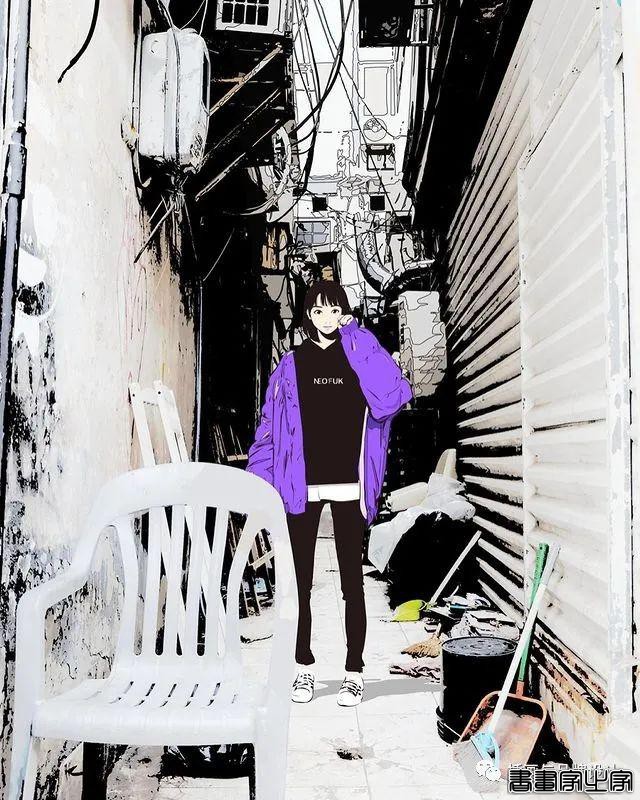 插画丨街头嘻哈少女的潮牌街拍，干净的笔触明亮的色调，每个场景都太有感觉了-39.jpg