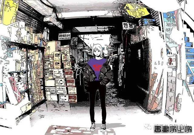 插画丨街头嘻哈少女的潮牌街拍，干净的笔触明亮的色调，每个场景都太有感觉了-47.jpg
